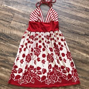 Speechless red/off white halter style dress